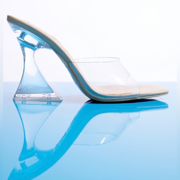 Zara Shoes - ZARA Clear Square Toe Heeled Sandals